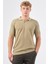 Haki Polo Düğme Yaka Düz Renk Slim Fit Erkek Triko 1