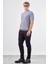 Gri Polo Düğme Yaka Düz Renk Slim Fit Erkek Triko 2