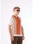 Kiremit Polo V Yaka Blok Desen Kısa Kollu Slim Fit Erkek Triko 2