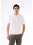 Beyaz Polo Düğme Yaka Düz Renk Slim Fit Erkek Triko 1