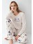 Yumuşak Dokulu Uzun Kol Kadın Pijama Takım 3411 2