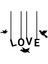 GMWAX Love ve Kuşlar Sticker 20 x 18 cm 1