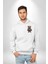 Akıllı Teknoloji Tarzı Ayıcık Beyaz Kapüşonlu Sweatshirt Kadın Erkek Ön Minimal Sırt Baskılı 5