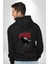 Özgür Doğdun Baskılı Siyah Karga Siyah Kapüşonlu Sweatshirt Kadın Erkek Ön Minimal Sırt Baskılı 5