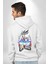 Kakashi Hatake Ninja Gücü Anime Beyaz Kapüşonlu Sweatshirt Kadın Erkek Ön Minimal Sırt Baskılı 3