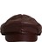 Hakiki Deri Kasket Şapka Erkek Bordo Rengi Hakikideribordokasket1 4