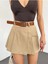Kemerli Pileli Şort Etek 1