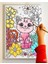 25 x 35 cm Resimli Tuval Çocuk Boyama Seti Kedi Resimli 6 Renk Akrilik Boya ve 2 Fırça Adet Fırça ile 1