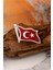 925 Ayar Gümüş Zirkon Taşlı Türk Bayrağı Bayan Rozet 2
