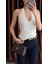 Halter Yaka Krem Triko Bluz 3