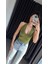 Halter Yaka Yeşil Triko Bluz 4