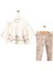 Çiçek Baskılı Taytlı Kız Bebek Takım 1