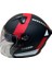 Jk Kask Yarım, Vizörlü Mat Siyah Kırmızı L 1