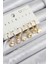 Pirinç Zirkon Taşlı Yonca Model Gold Renk 6'lı Küpe Set 1