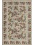Florart Krem / Çok Renkli Vintage Dokulu Doğa Temalı Çiçekli Dokuma Tabanlı Şönil Halı Al 489 2