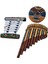 El Yapımı 3'lü Set Doğal Bambu Pan Flüt, Ksilofon, Coconat Kalimba Aborjin Desenli Otantik Müzik Takımı 4