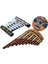 El Yapımı 3'lü Set Doğal Bambu Pan Flüt, Ksilofon, Coconat Kalimba Aborjin Desenli Otantik Müzik Takımı 5