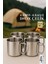 Inox Çelik Kamp Kupası - Kamp Bardağı 350 ml 4 Lü Set 722047 1