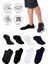 Bambu Erkek Sneaker Siyah-Beyaz-Laci-Füme Çorap Dikişsiz Görünmez Bilekte Spor Çorap Premium 4'lü 1