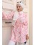 Desenli Tesettür Gömlek Pembe 704 4