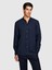 Sisley Keten Pamuk Karışımlı Hakim Yaka Regular Fit Gömlek Erkek Lacivert Gömlek - 324P59A2SQ03J 2