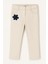 Kız Çocuk Krem Pantolon – Çiçek Aplikeli ve Taş Detaylı 1