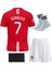 Cristiano Ronaldo Manchester Unıted 2008 Moscow Finali Kırmızı Beyaz Çocuk Forması 4 Parça Forma+Şort+Çorap+Biliklik 3