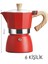 Italyan Moka Pot - 6061 Saf Alüminyum Ahşap Saplı - 6 Kişilik Kırmızı 722066 5