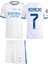 Cristiano Ronaldo Real Madrid 2018/19 Sezon Şeritli Beyaz Retro Çocuk Forması 4 Parça Forma+Şort+Çorap+Biliklik 3