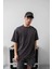Oversize Erkek Basic T-Shirt Füme 1