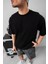 Erkek Oversize Basic Siyah T-Shirt 1