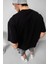 Erkek Oversize Basic Siyah T-Shirt 2