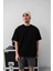 Erkek Oversize Basic Siyah T-Shirt 3