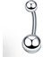 %100 316 L Cerrahi Çelik Çelik Göbek Piercing - Bar Uzunluğu 10 mm - 1 Adet 2