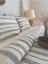 Müslin %100 Pamuklu Çift Kişilik Yıkamalı Nevresim Takımı Ütü Istemeyen Gri Çizgili 5