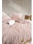 Müslin %100 Pamuklu Çift Kişilik Yıkamalı Nevresim Takımı Ütü Istemeyen Pudra Pembe Çizgili 3