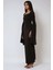 Kadın Özel Dikim Yırtmaçlı Omzu Açık Bodycone Maxi Elbise Black 4