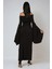 Kadın Özel Dikim Yırtmaçlı Omzu Açık Bodycone Maxi Elbise Black 5