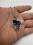 Gotik Tarz Siyah Hello Kitty Desen Kolye – Metal Zincirli Unisex Sevimli Takı 1