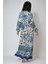 Kadın Gömlek Yaka Desenli Modest Elbise Blue 5