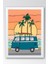 Volkswagen Minibüs ile Plaja Yolculuk Çerçeveli Tablo - Pop Art Poster Tablo 1