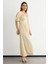 Kadın Muslin Bağcıklı Maxi Elbise Natural 3