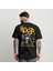 Siyah Oversize Erkek Basketbol Baskılı T-Shirt %100 Pamuk 1