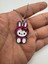 Tavşan Kostümlü Hello Kitty Desen Mor Kolye – Metal Zincirli Sevimli Sanrio Takı 1