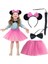 Minnie Kostüm Seti (Pembe Tütü Etek + Pembe Taç + Papyon + Kuyruk) (3791) 2