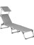 Ayarlanabilir ve Katlanabilir Gölgelikli Şezlong, 55X193X31 Cm, Gri Kırçıllı, GCB19TG 1