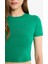 Fitted Crop Basic Düz Kısa Kollu Tişört F8924AX25HS 5
