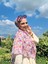 Flora Desen Bambu Eşarp - Mavi - Somon 1
