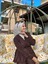 Çizgisel Daire Mk Pamuk Eşarp - Gri-Füme 2