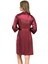 Bordo Kısa Saten Bride Sabahlık 1